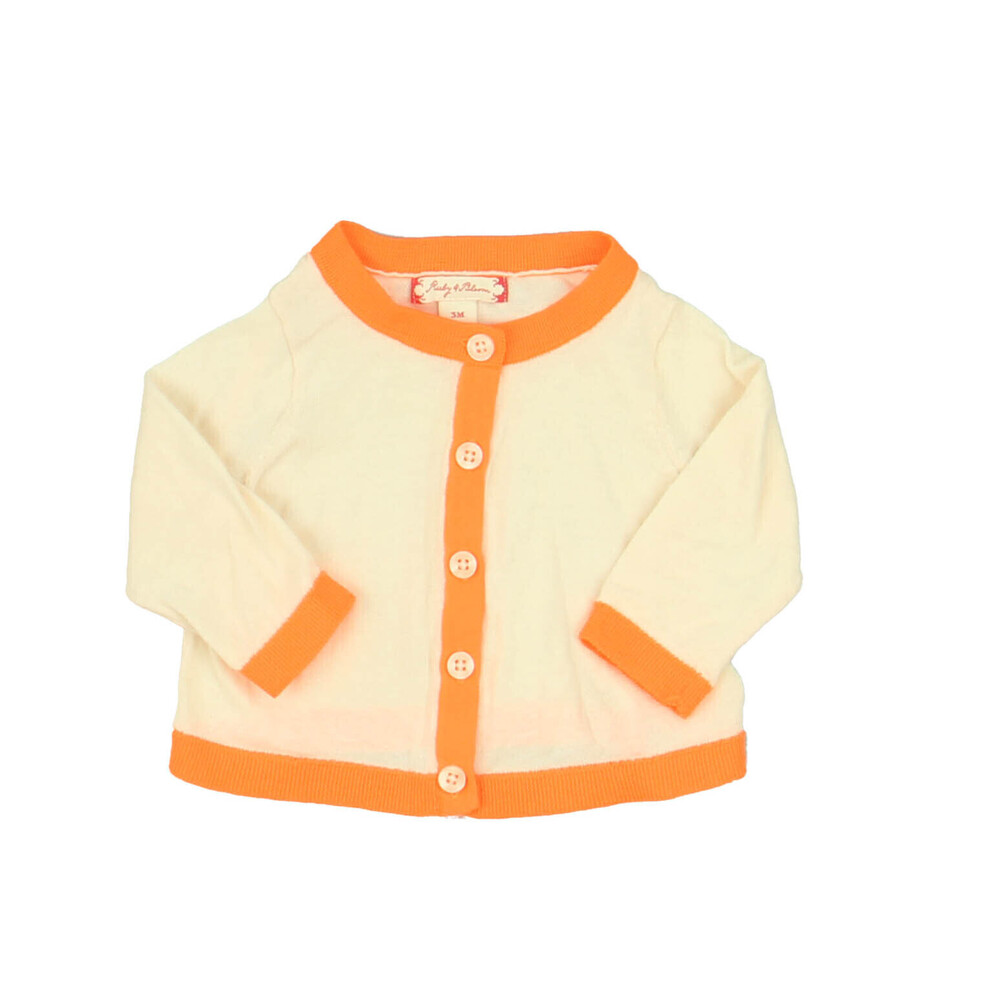 Ruby & Bloom Girls Pink | Neon Orange Cardigan size: 3 Months
